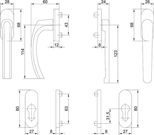 Topform Balkonrosettengarnitur Pasas PZ