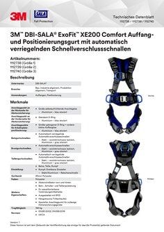 3M™ DBI-SALA® ExoFit™ XE200 Komfort Auffang- und Positionierungsgurt 1112738, Größe 1, 1 pro Packung