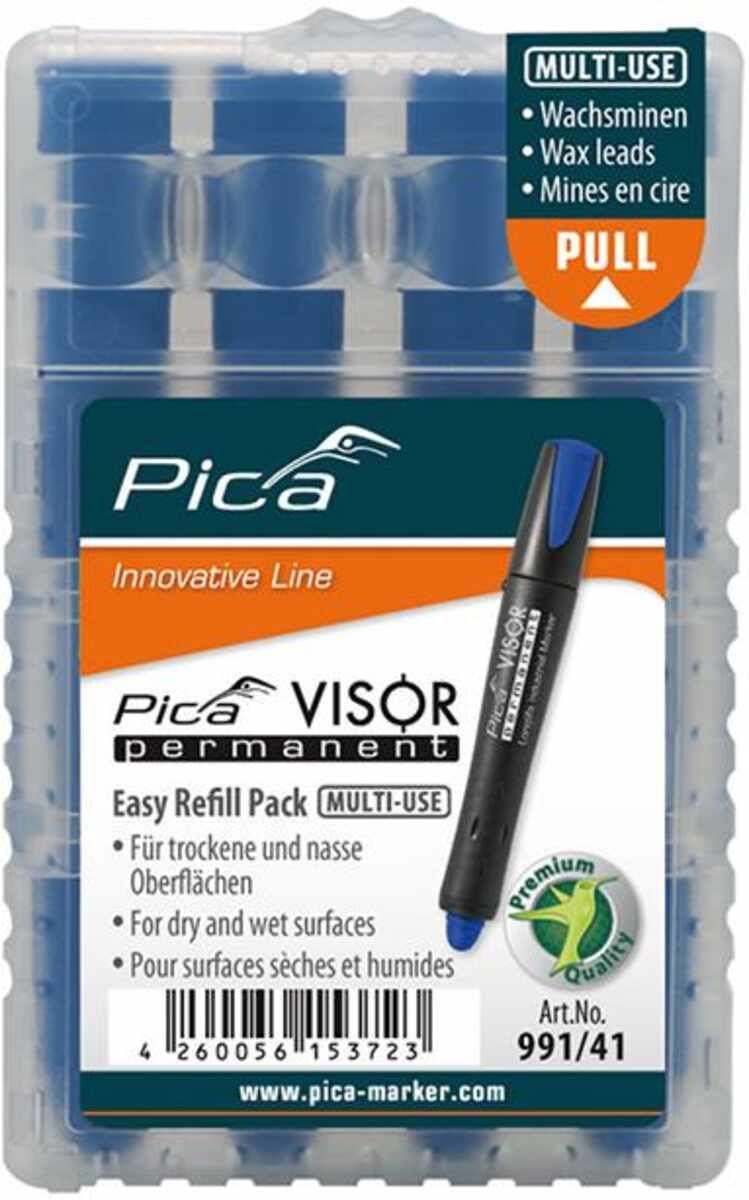 Minen-Set für Permanentmarker VISOR Industrial blau Pica