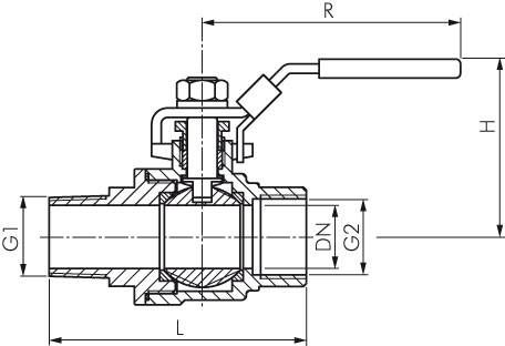 Edelstahl-Kugelhahn, Eco-Line leicht, R 1/4" / Rp 1/4", 0 bis 63bar