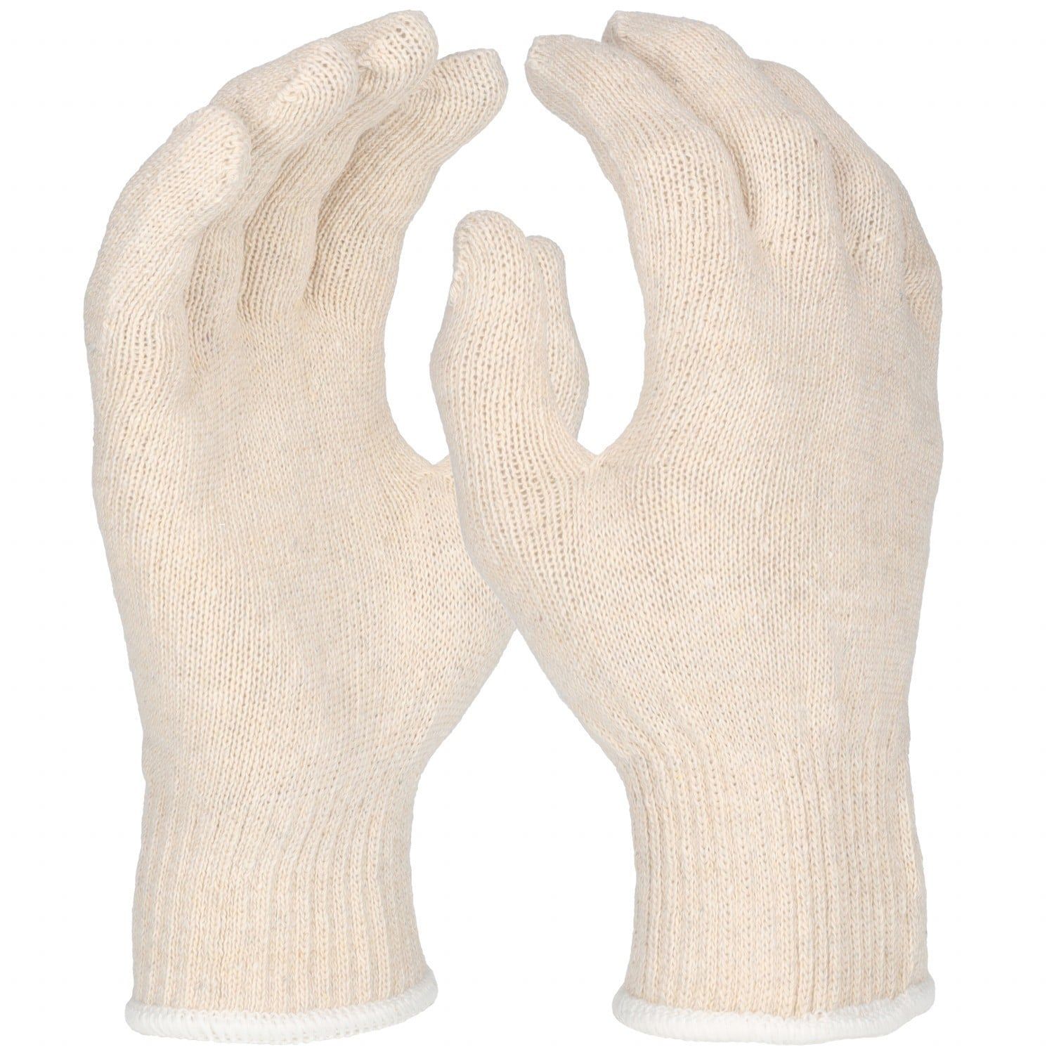 Baumwollhandschuh, Feinstrick,natur, Strickbund 10