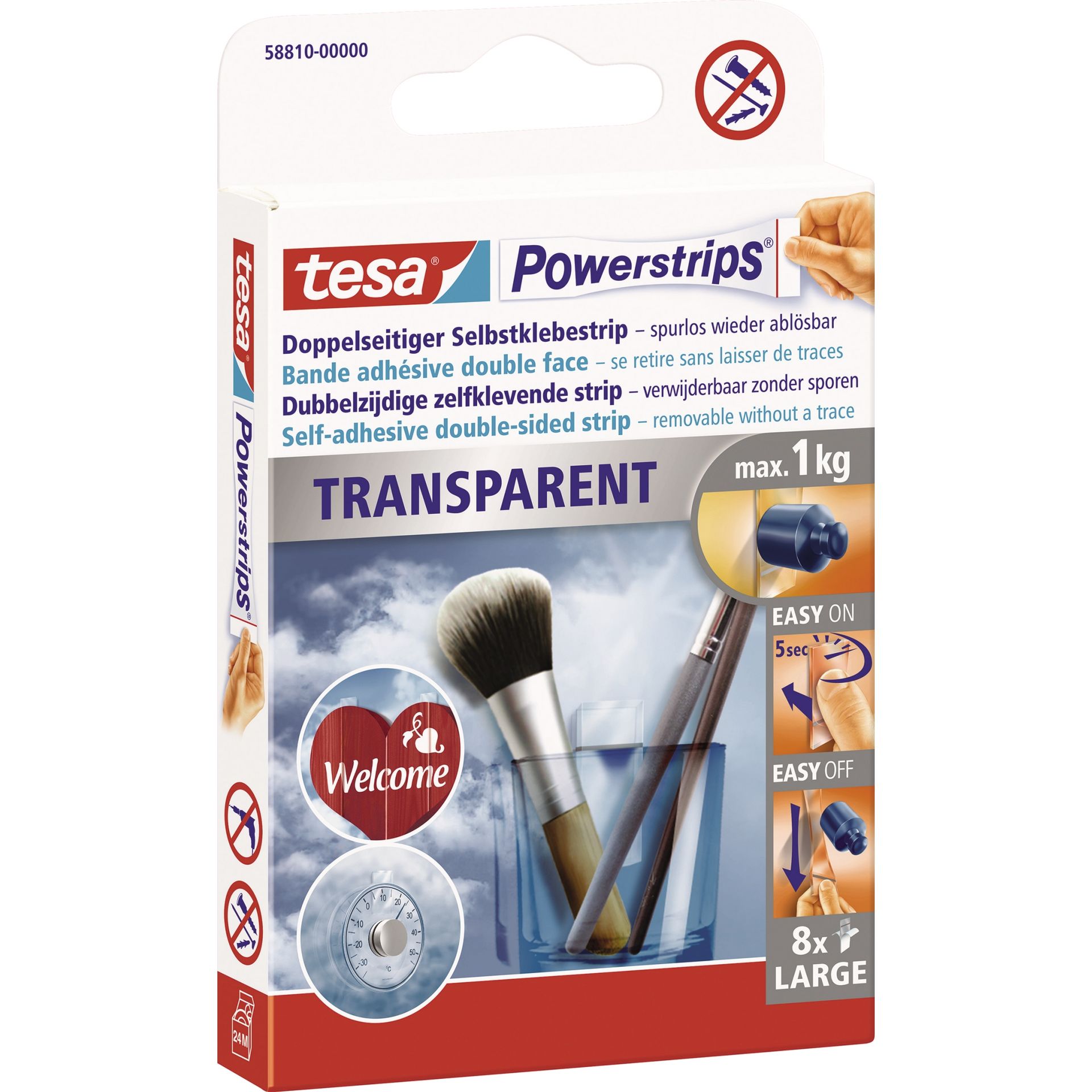 Klebestück Powerstrips Large tr 8 St./Pack.