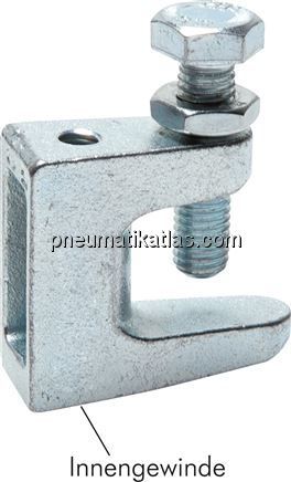 Trägerklemme aus Temperguss verzinkt, M 8 (1 - 23 mm)