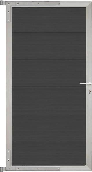 MAX-XL-Tor-Komplettset 90 x 173 cm, Rahmen silber Füllung charcoal