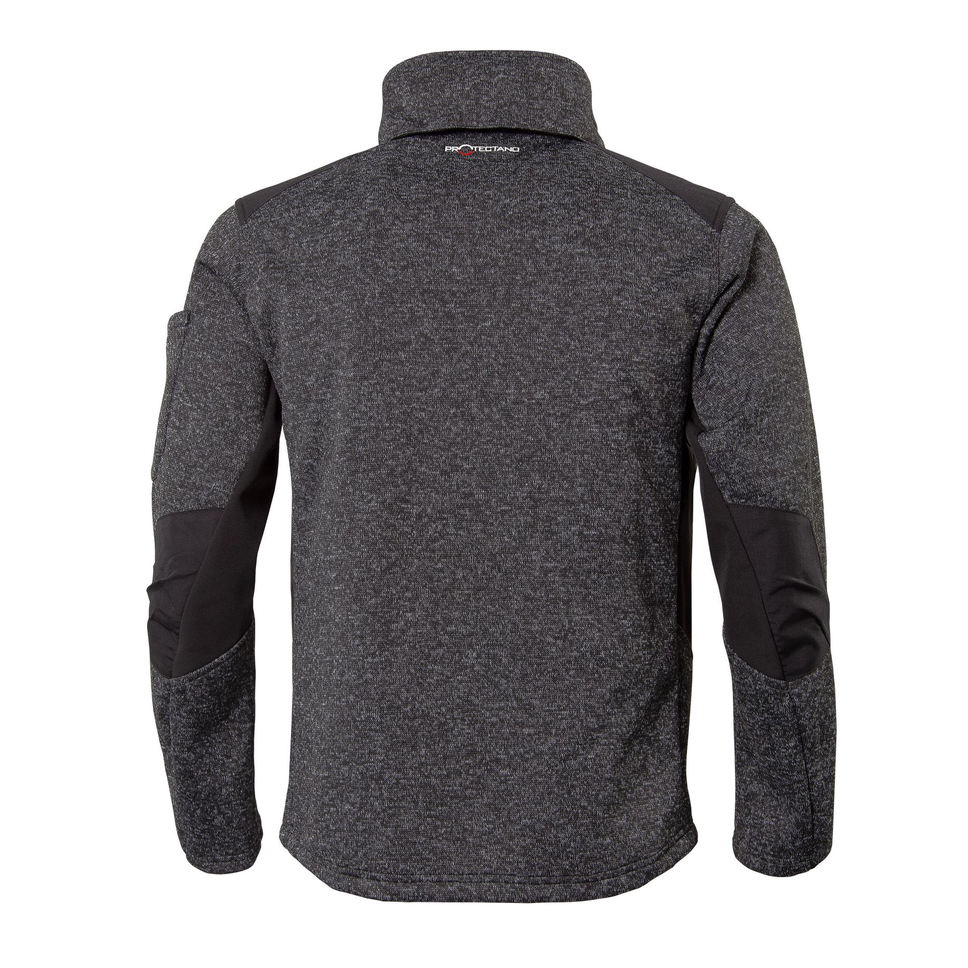 Qualitex Qualitex Strick-Fleecejacke protectano, schwarz/meliert Gr.S