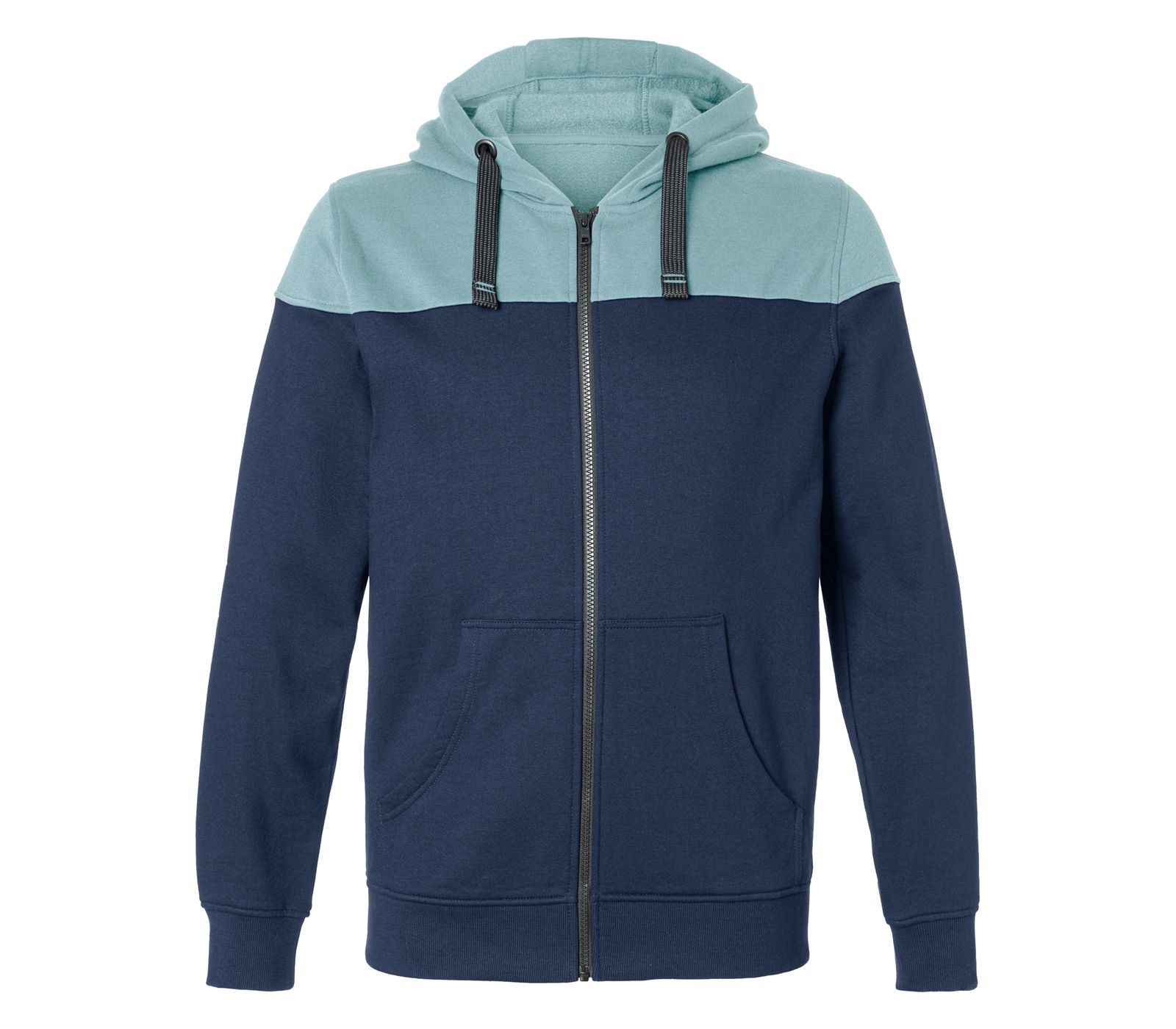 KÜBLER SHIRTS Kapuzen-Sweatjacke dunkelblau/eisblau Gr. XS