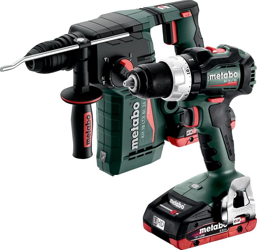 Akku Set LiHD BS18LT BL + KH18 LTX BL242x18,0 V 4,0 Ah LiHD Ladegerät ASC 55 metaBOX