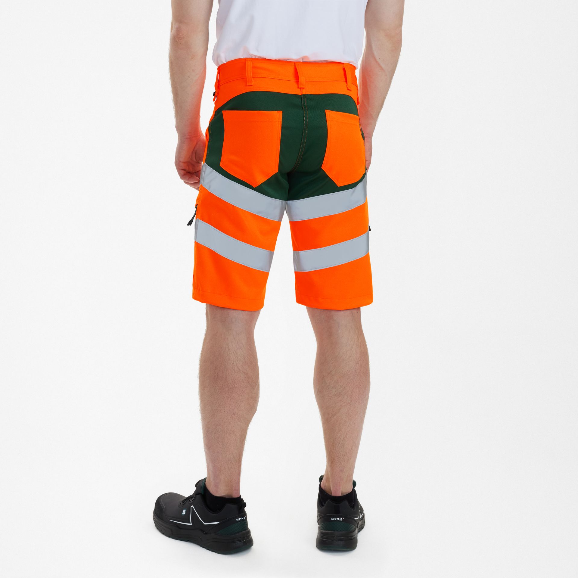 Safety Arbeitsshorts mit 2-Wege-Stretch Orange/Grün, Gr. 68