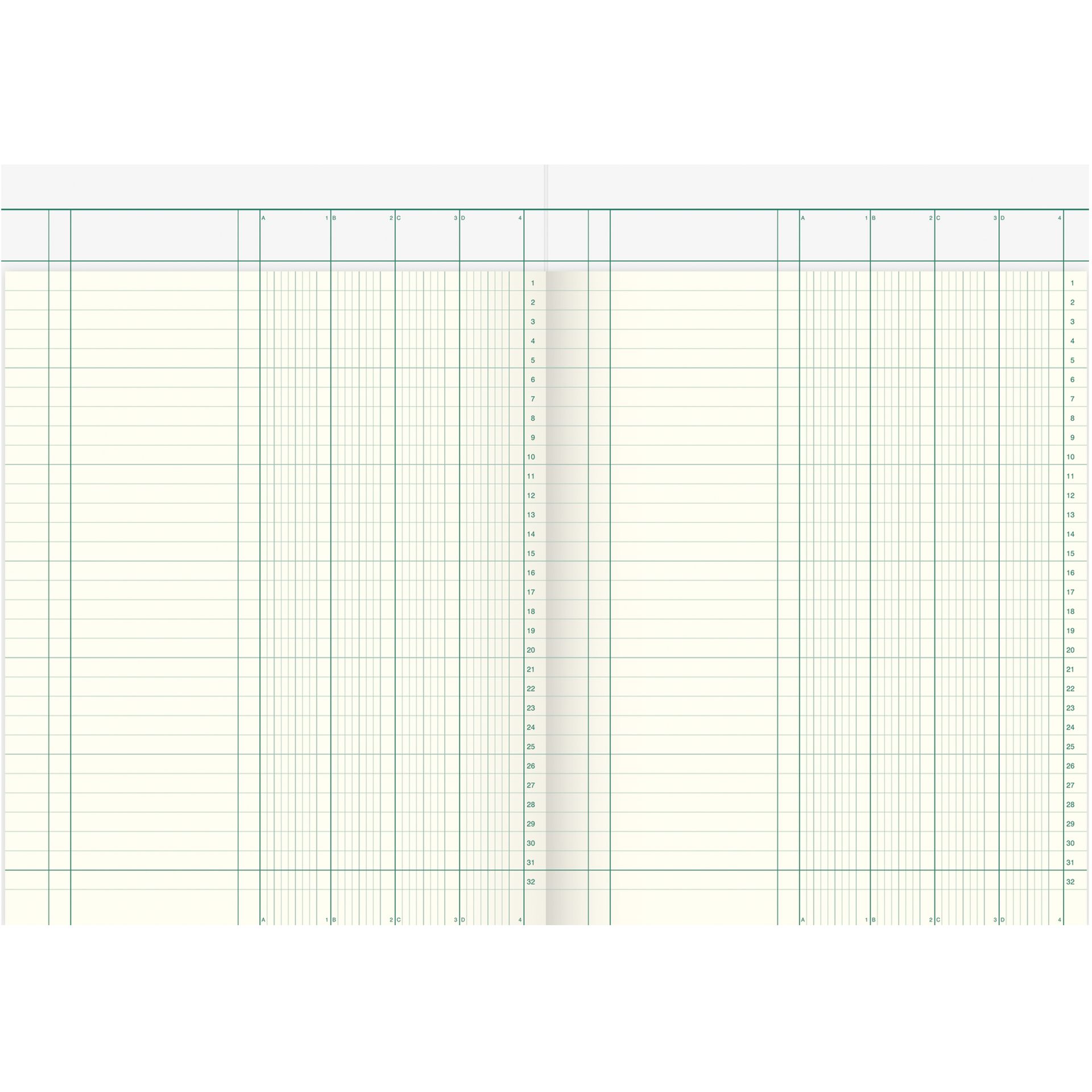 Spaltenbuch DIN A4 4Spalten 40Blatt