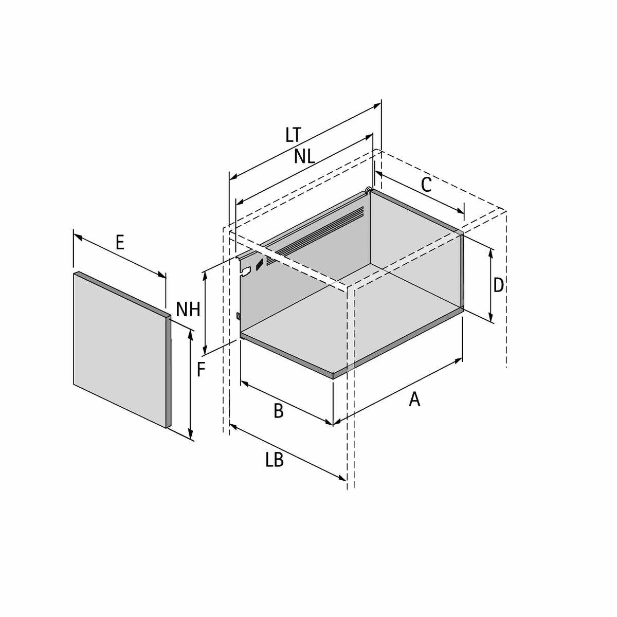 MultiTech Schubkasten-Set, Systemhöhe 214 / Nennlä