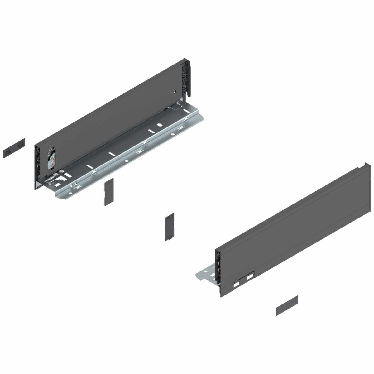 LEGRABOX Zarge, Höhe M (90.5 mm), NL=350 mm, links/rechts, für LEGRABOX pure, oriongrau matt