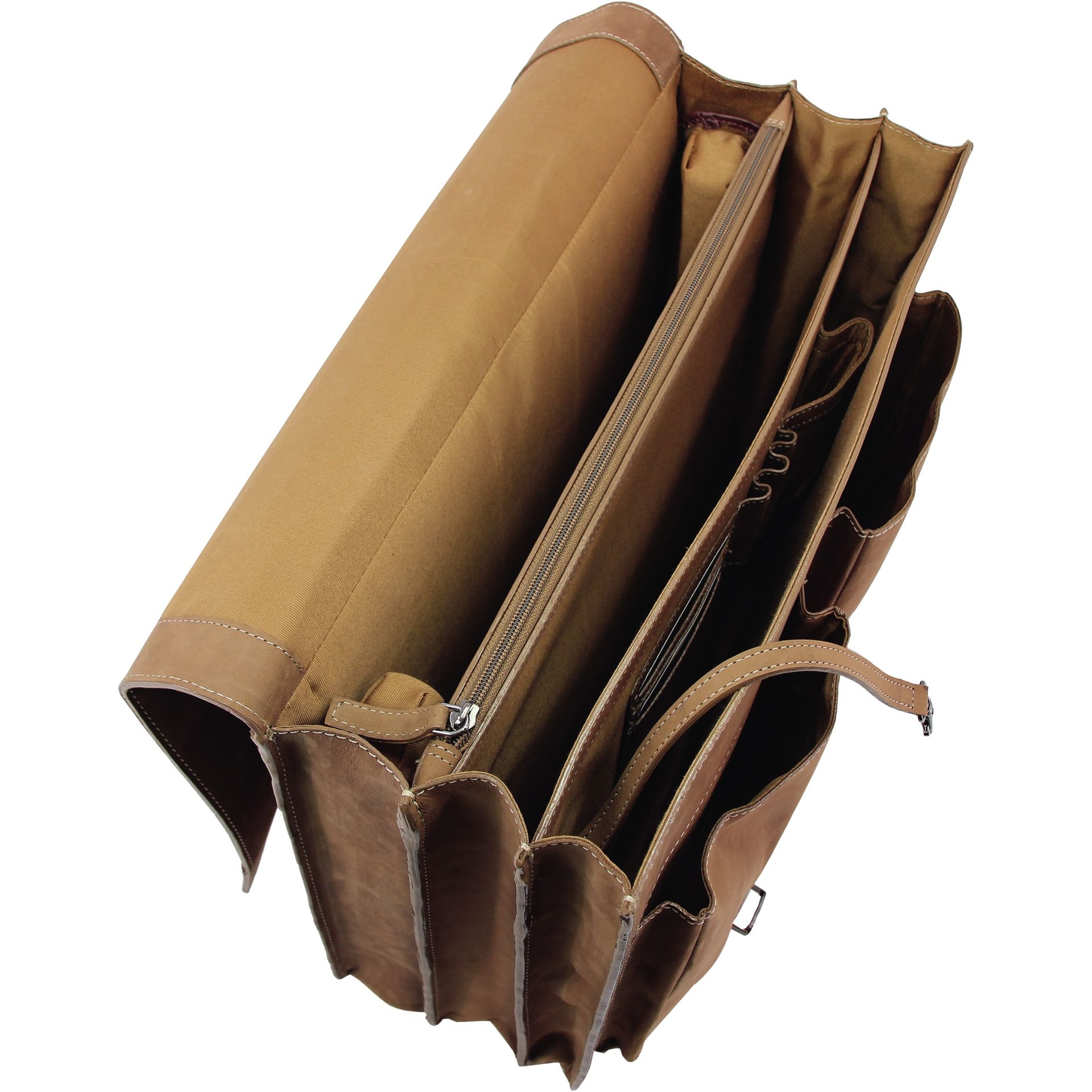 Aktentasche EARL 42x34x17cm Echtleder braun