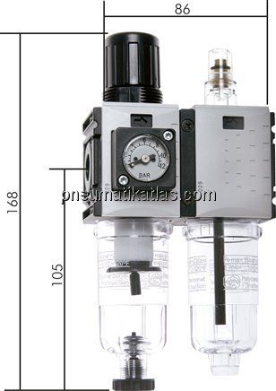 FUTURA Wartungseinheit, 2-tlg., G 1/4", 0,5 - 8 bar, Baur.0