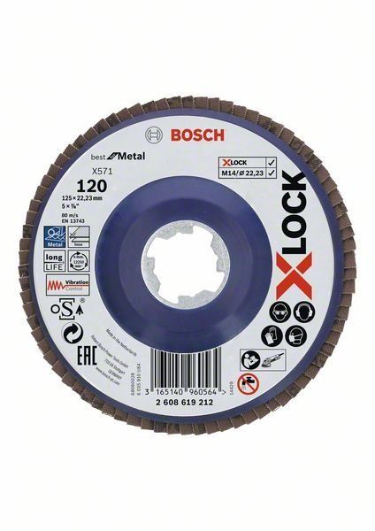 Bosch X-LOCK Fächerschleifscheibe X571 Best for Metal