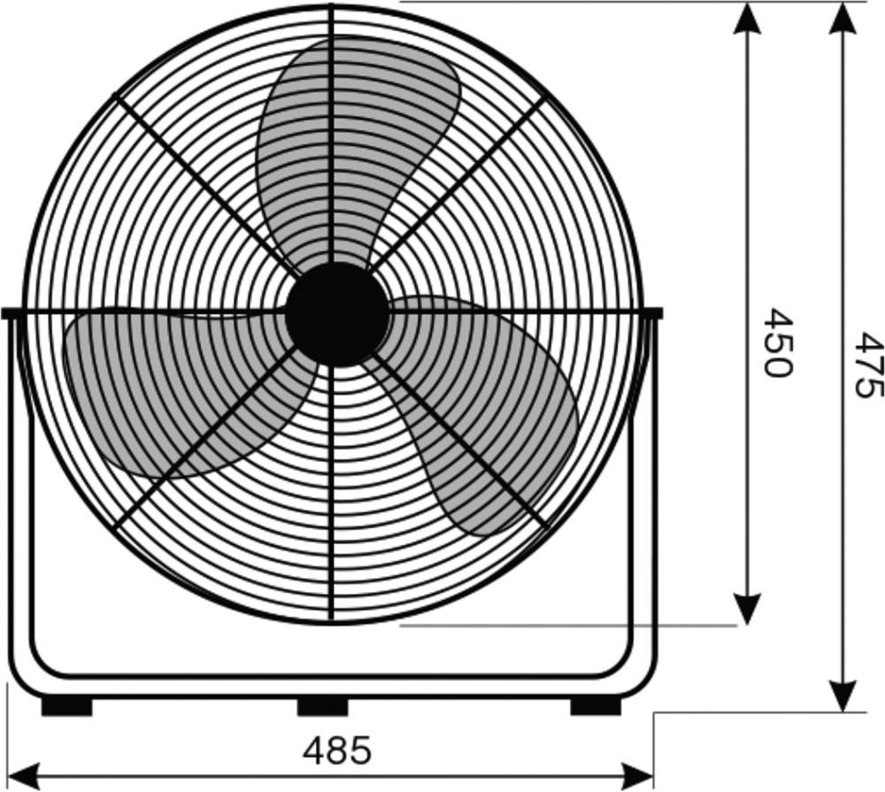 Bodenventilator Gr. L Korb D = 440 mm Luftmenge 5685 m³/h
