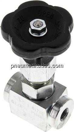Nadel-Absperrventil, Stahl verzinkt, G 1/8", 0 bis 400bar
