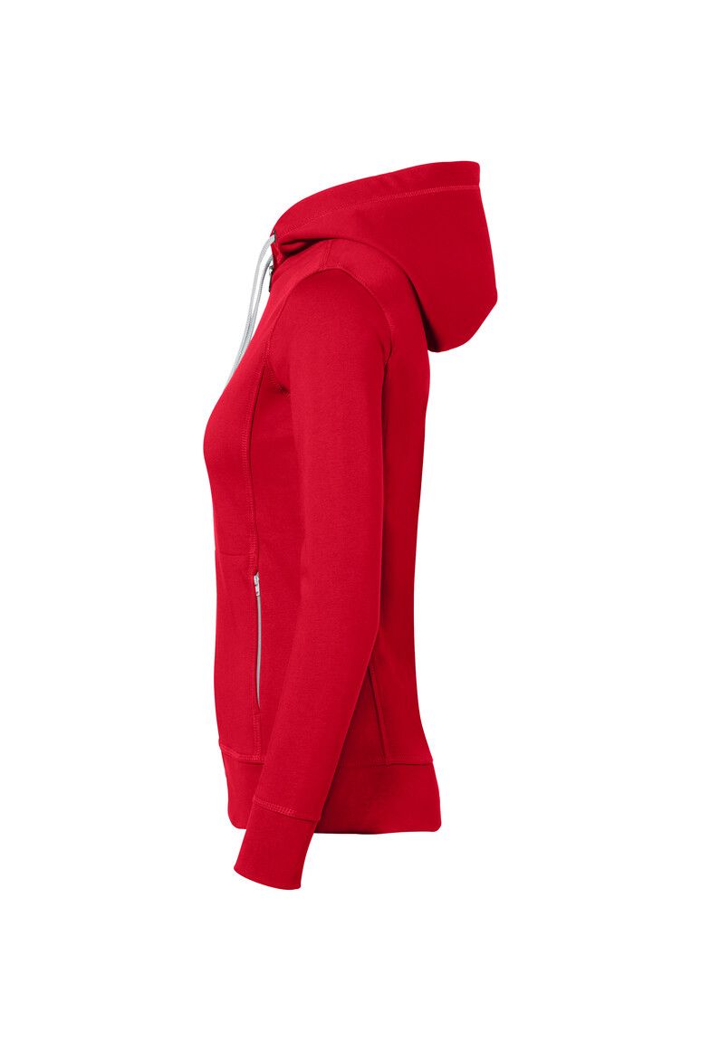 HAKRO Damen Kapuzenjacke Bonded ECO rot/silber, XS