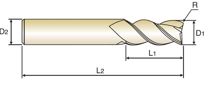 ALU-POWER Z3 45˚ LANG FRÄSER MIT ECKENRADIUS