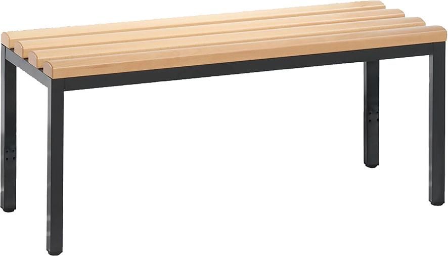 Sitzbank mit 4 Füßen B1000xT353xH420 mm RAL 7021/Hartholz ohne Schurost CP