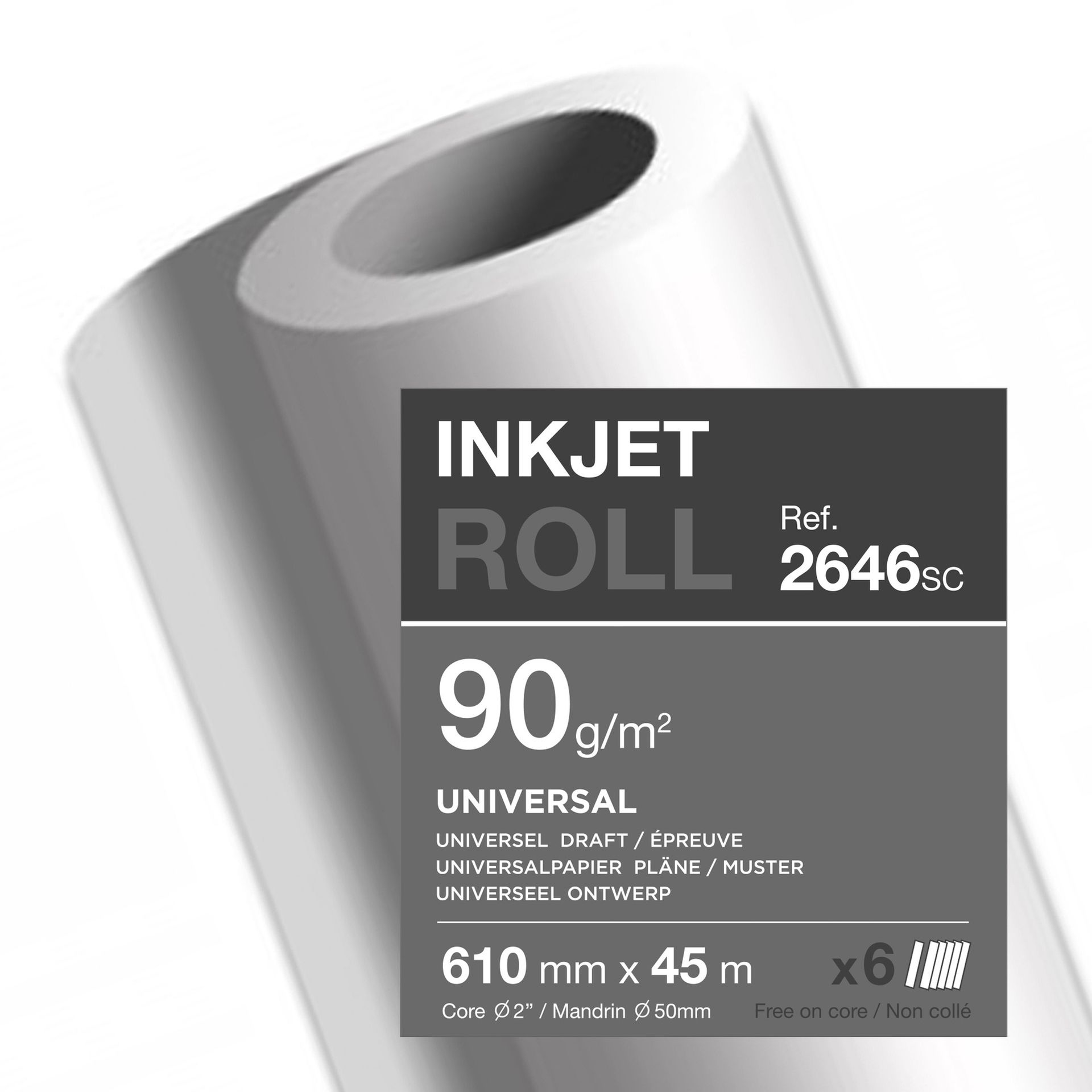 Plotterrolle 90g 610mmx45m 6St.
