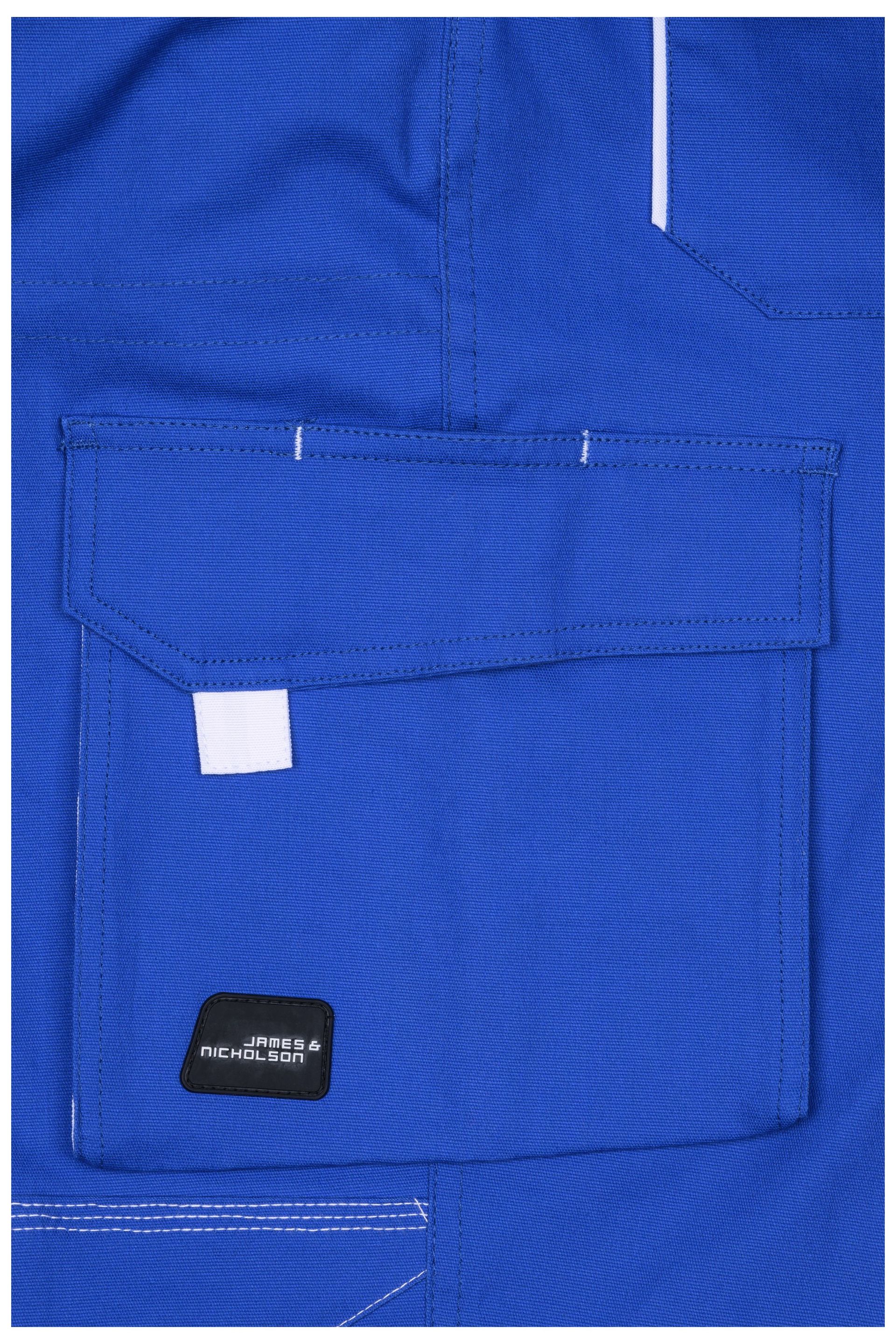 James & Nicholson JN848 Latzhose, Weiß/Royal, Gr. 62