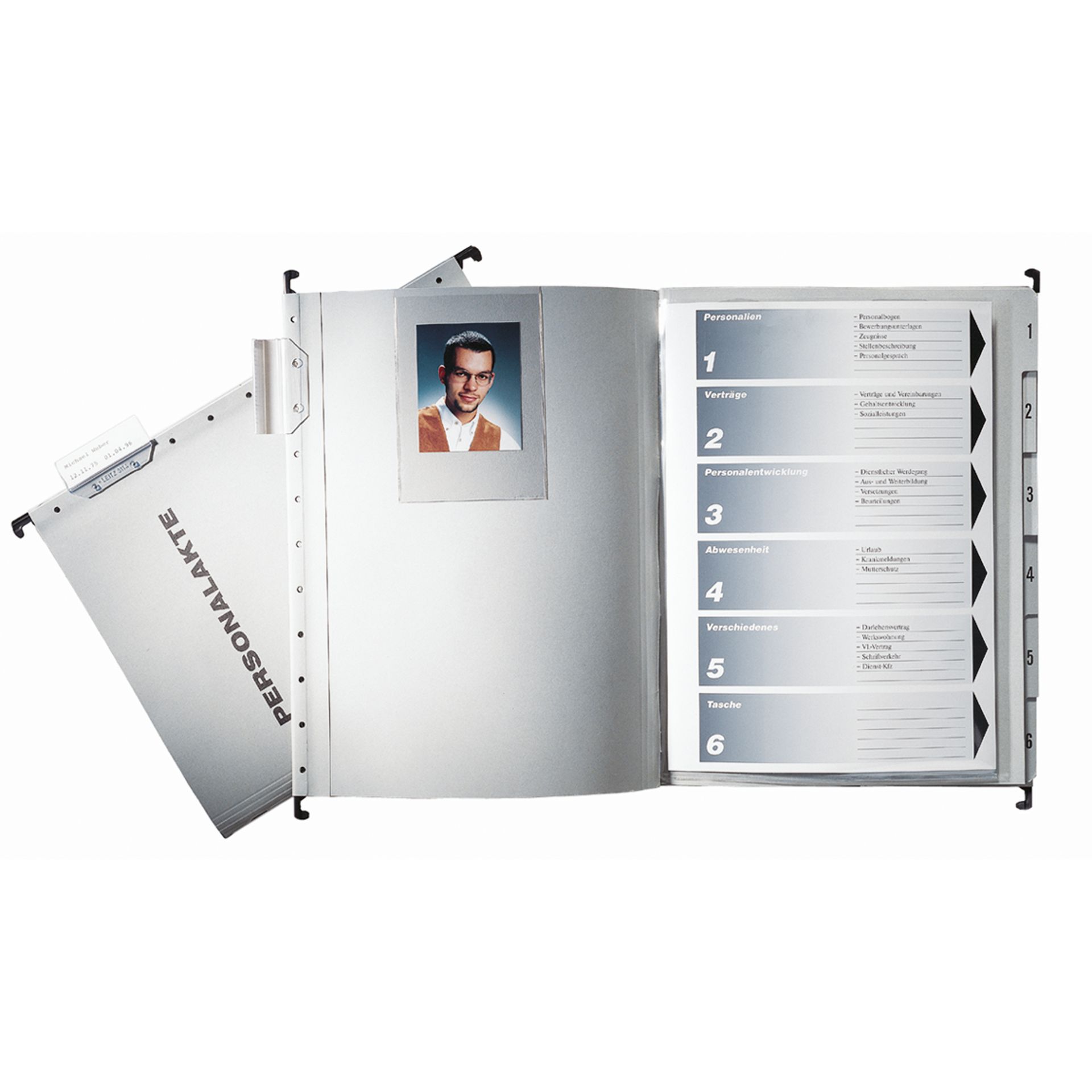 Personalmappe DIN A4 250g Karton grau
