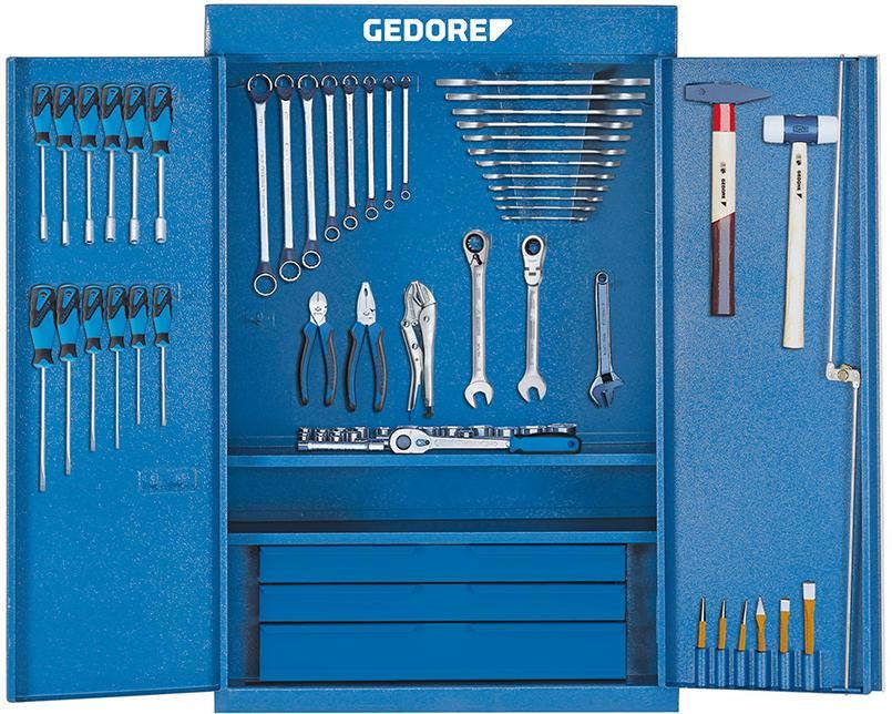 Werkzeugsortiment Universal 100-teilig im Stahlblech-Schrank Gedore