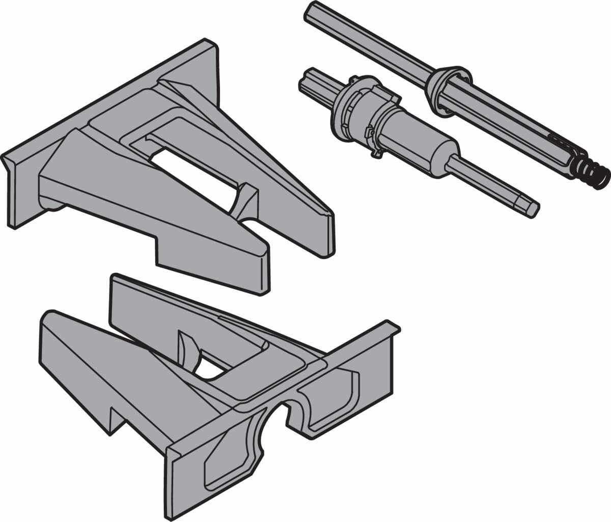 TIP-ON Kupplung und Aufnahme MOVENTO, R7037 staubgrau