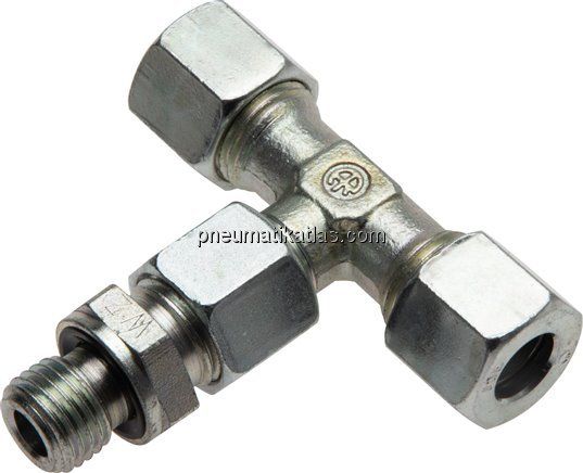 Einstellb. T-Schneidringverschraub.M 10x1-6 L (M12x1,5), Stahl verzinkt