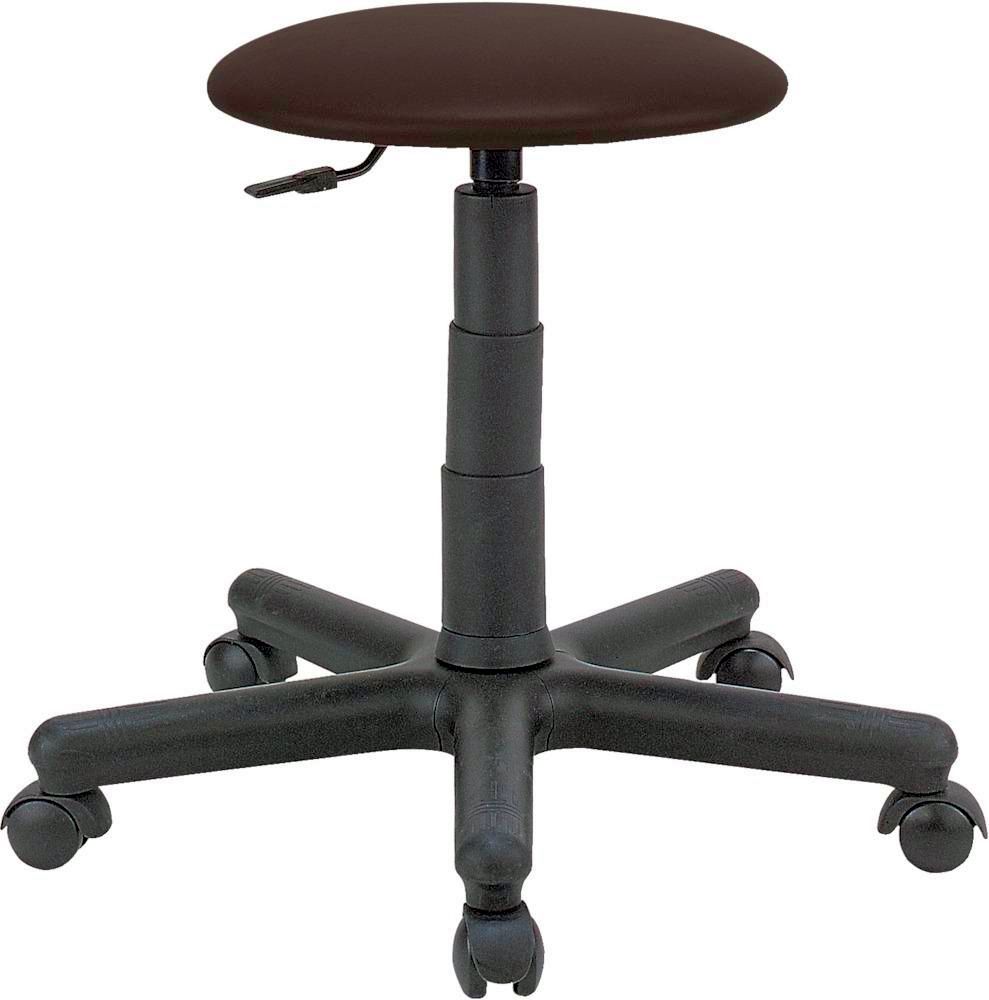 Drehhocker Goliath Kunstledersitz schwarz Sitzhöhe 395-530 mm mit Rollen