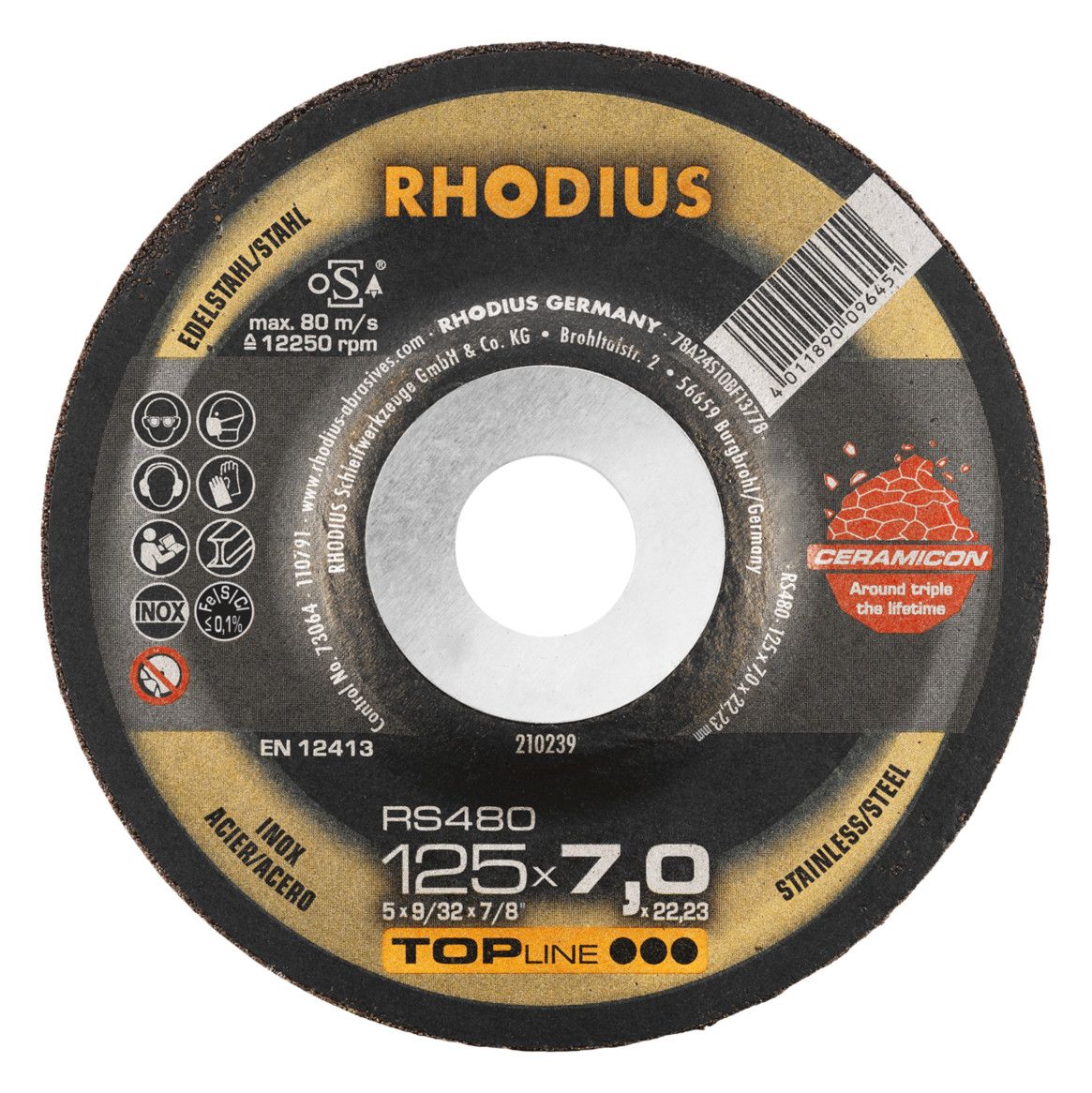 RHODIUS Schruppscheibe, Form 27