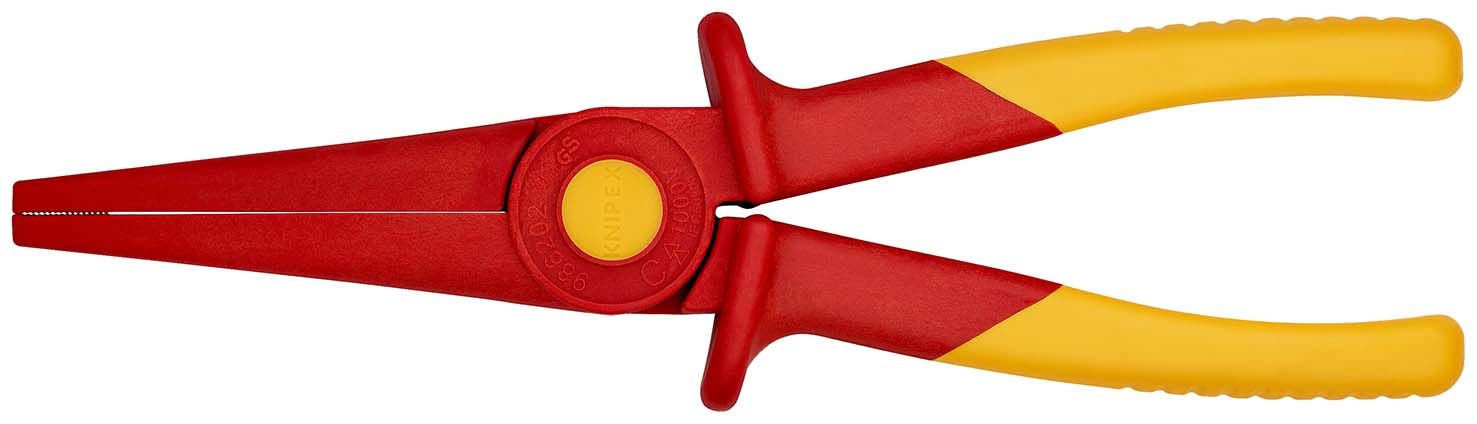 KNIPEX Flachrundzange aus Kunststoff isolierend mit Weichkunststoff-Zone