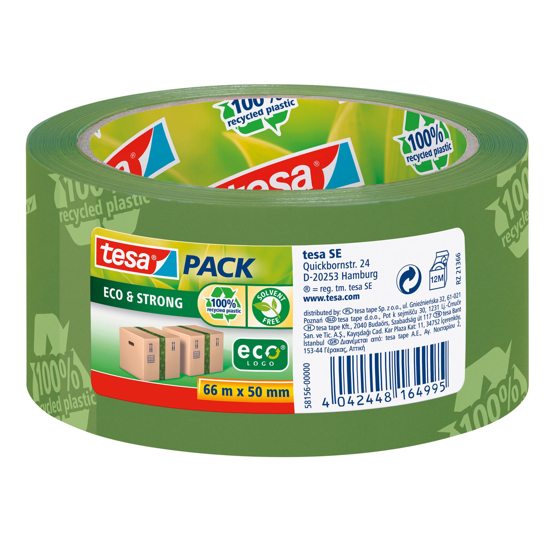 Packband Eco & Strong 50mmx66m Aufdruck grün