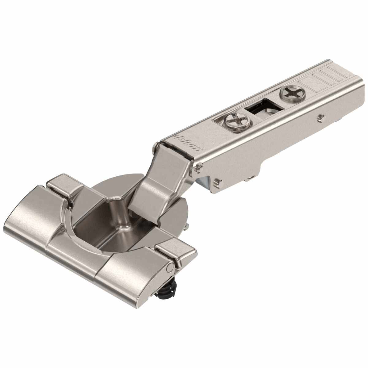 CLIP top Standardscharnier 110°，Eckanschlag, ohne Feder, Topf: werkzeuglos mit INSERTA, vernickelt