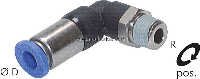 Winkel-Steckanschluss, selbstabsperrend R 1/8"-4mm