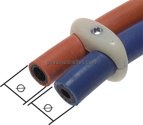 Doppelschlauchklemme für Gas-/ Sauerstoffschlauch 13mm