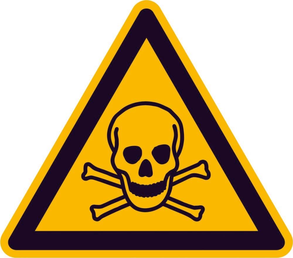 Warnschild Aluminium SL 200 mm Warnung vor giftigen Stoffen SafetyMarking