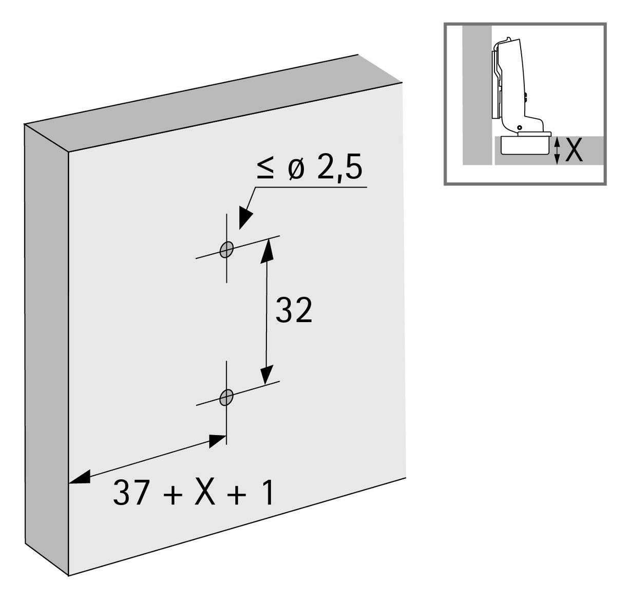 HETTICH Kreuzmontageplatte D=0,0mm