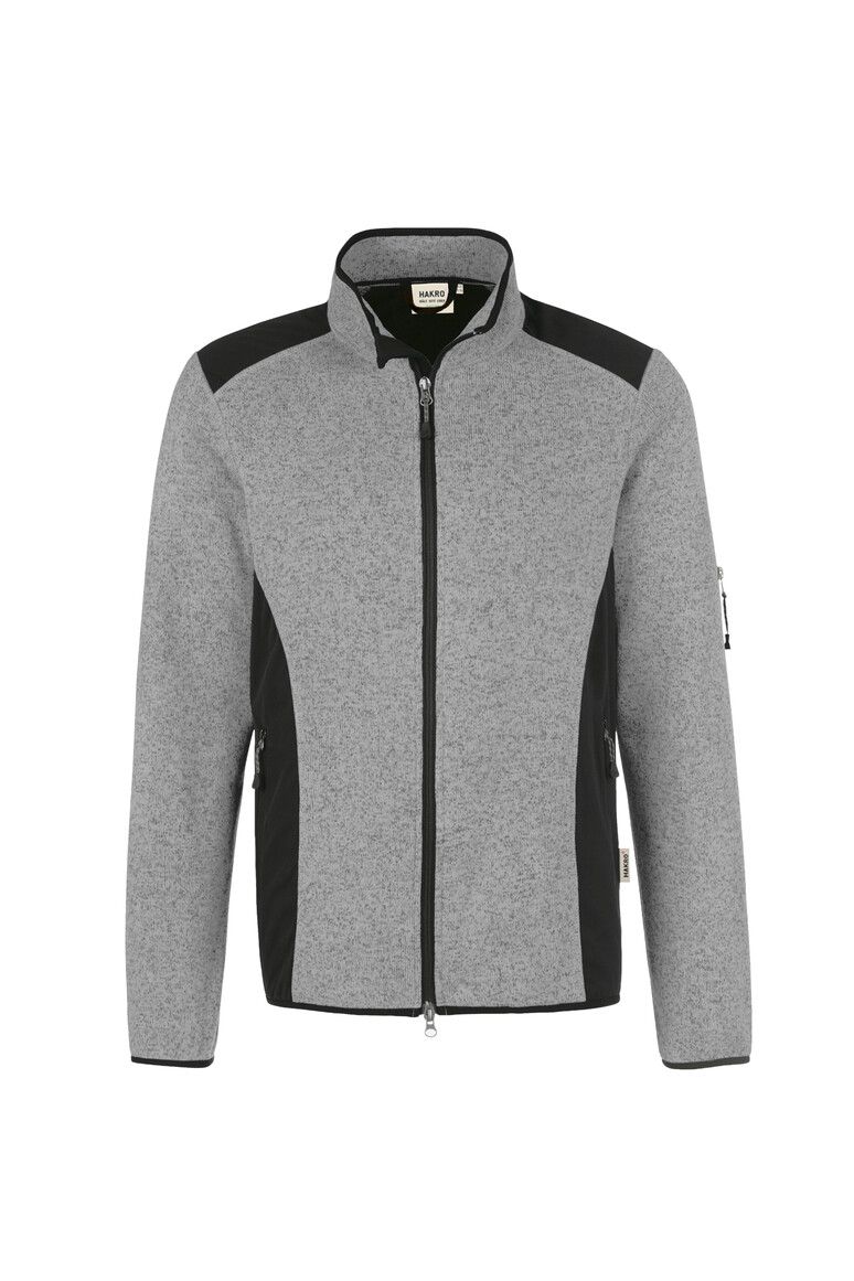 HAKRO Strickfleecejacke grau meliert, XS