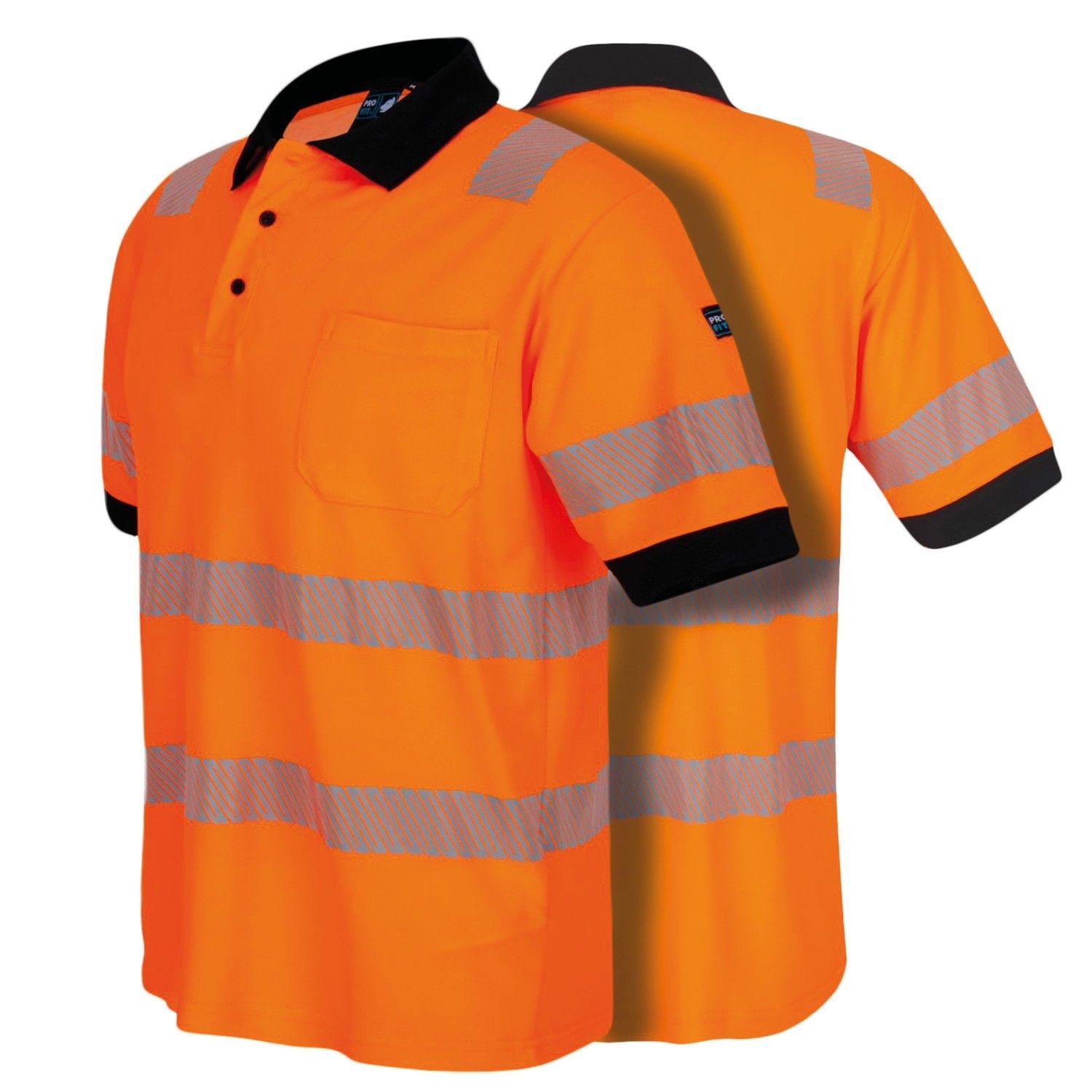WARNSCHUTZ POLO-SHIRT mit UV-Schutz, neonorange, Gr. S