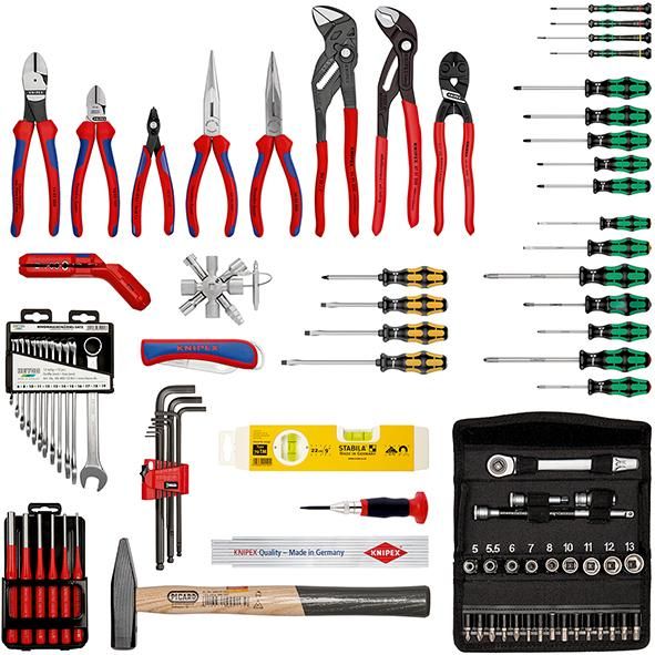 Werkzeugsortiment Mechaniker 90-teilig im Trolley Knipex