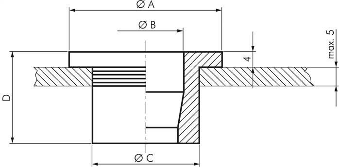 Elastomer-Rohrdurchführung für 6 mm Rohr