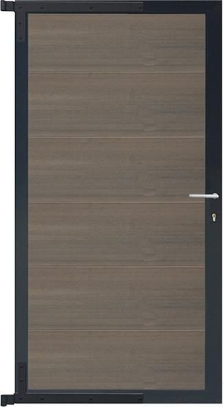 ELZE-Tor-Komplettset 90 x 173 cm, Füllung grauRahmen anthrazit