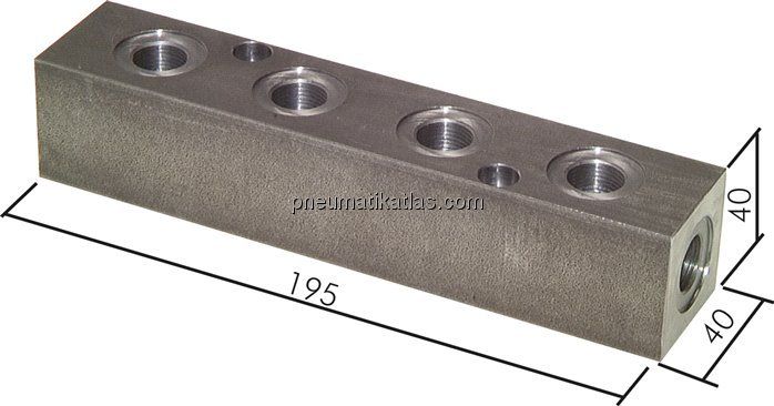 Hydraulik-Verteilerleiste 2 x G 3/8"-4 x G 3/8"