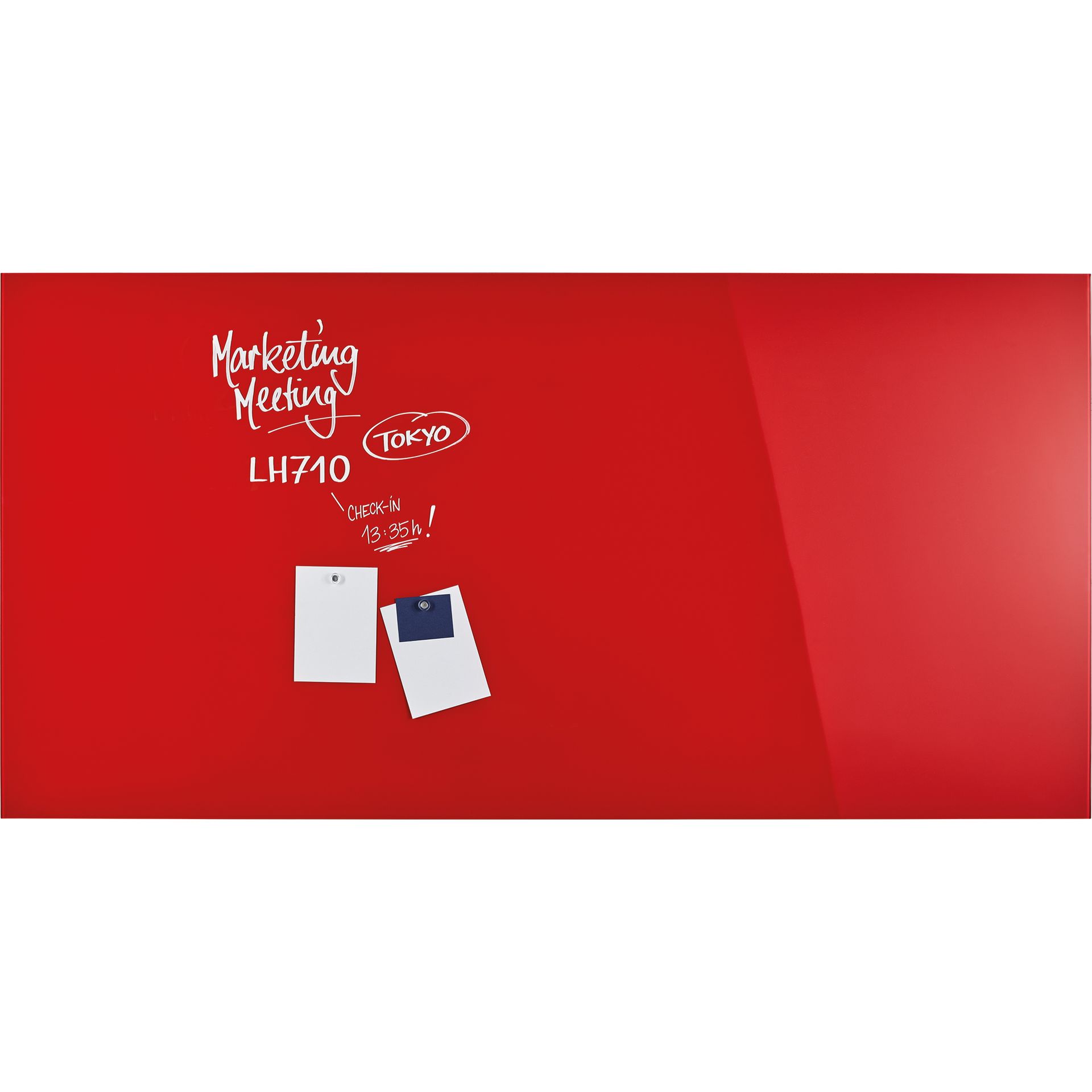 Design-Glasboards magnetisch rot