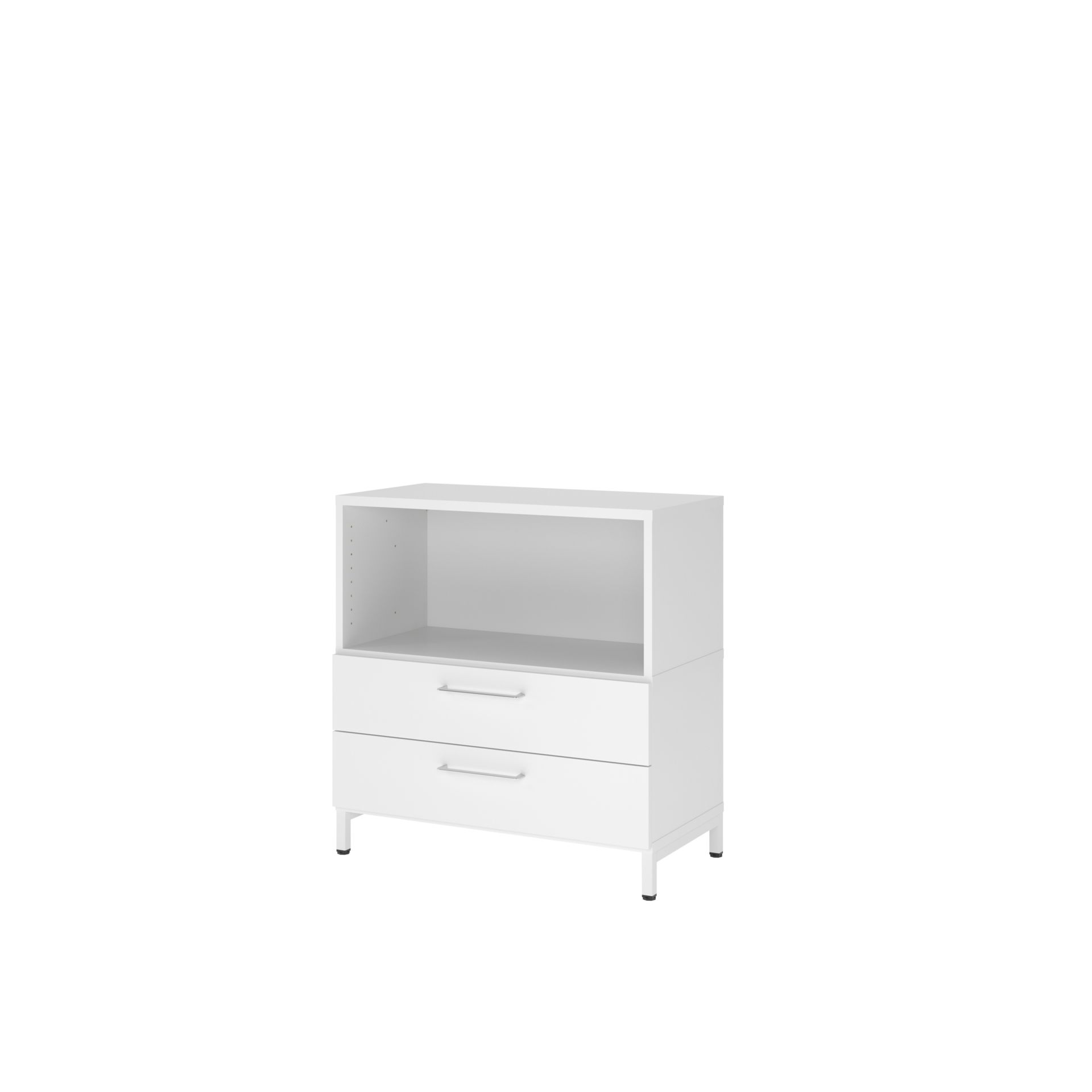 Regal FlexWall VFW28S2KU B800xT400xH828 mm 2 OH 2 Schubladen,Sockel weiß/weiß