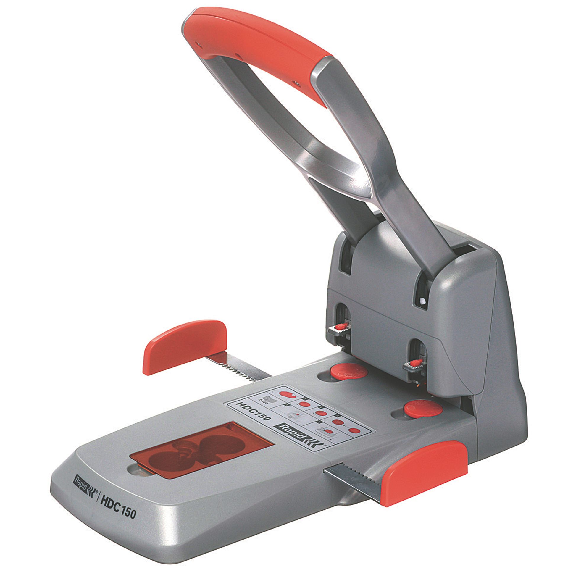 Registraturlocher HDC150 Guss silber/orange
