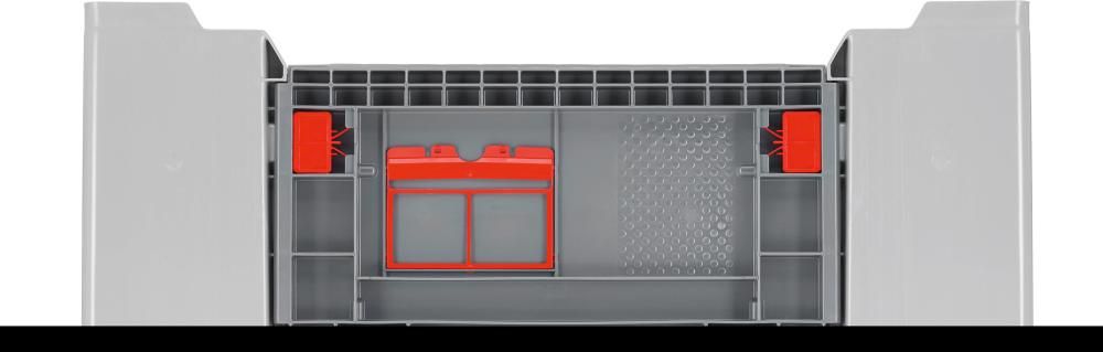 Palettenbox KUBO B1200 x T1000 x H790 mm 4 Füße mit Entnahmeklappehellgrau