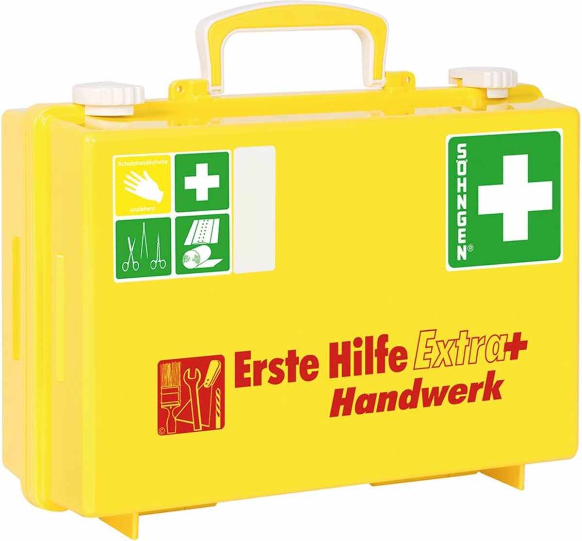 Erste-Hilfe-Koffer Extra+Handwerk, DIN 13157, gelb