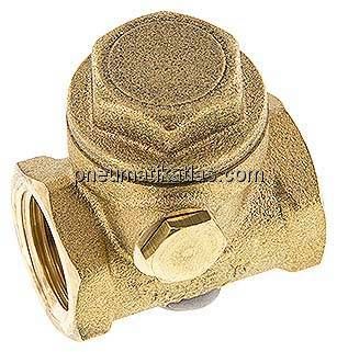 Rückschlagklappe G 1/2", PN 12, Messing, metallisch dichtend